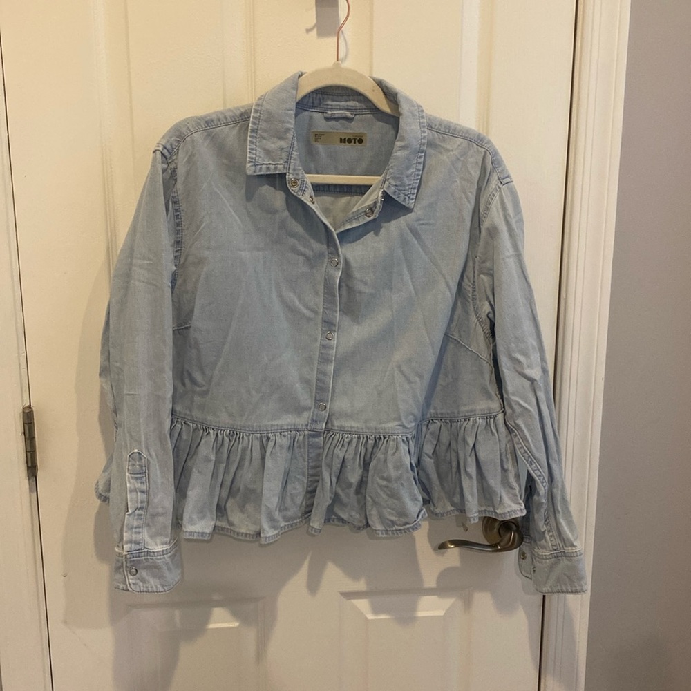 Topshop moto light denim jacket US size 8